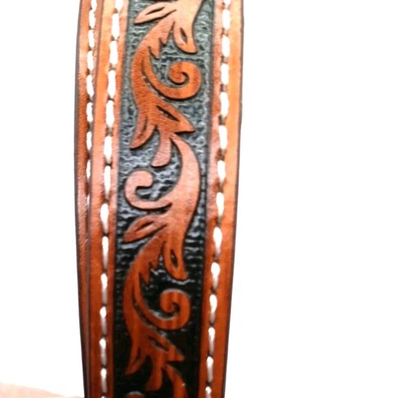Western Womens Narrow Brown Leather Belt 38 Inches Long New - Picture 3 of 10